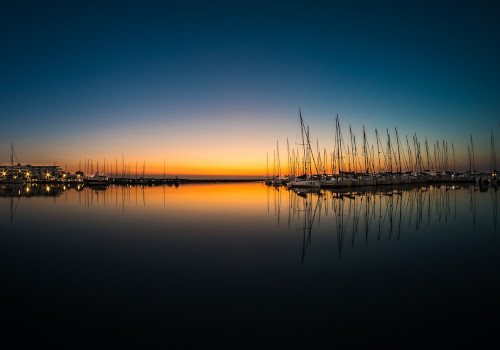 port camargue harbour at sunset