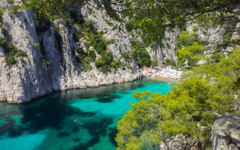 beach at a calanqule in marseille