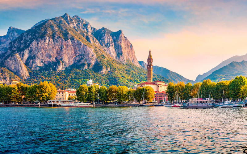 views of bellagio from a boat on lake como