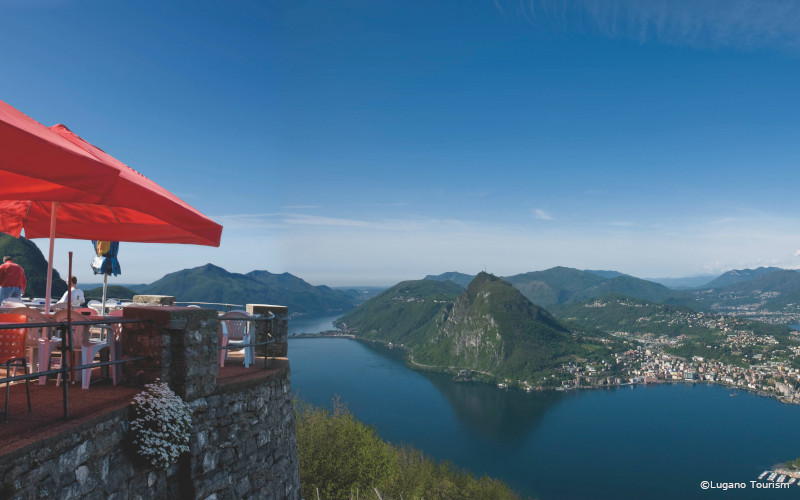 Lake Lugano view of lake lugano from mountain restaurant