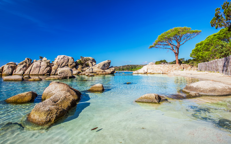 Palombaggia beach lagoon, Corsica Palombaggia beach, corsica