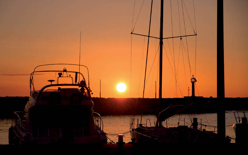 Saint Cyprien port at sunset