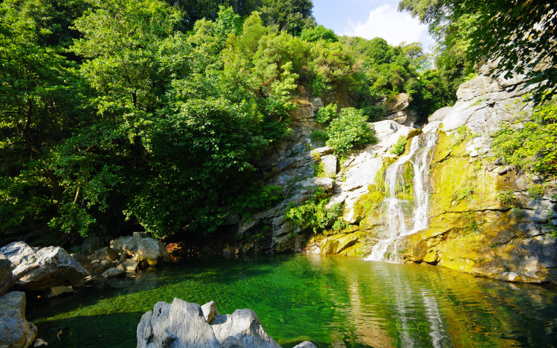 waterfall in san nicolao in corsica