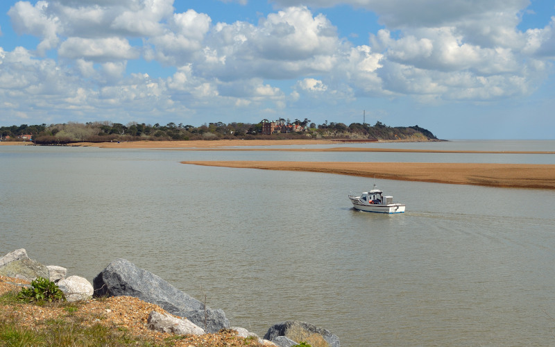 bawdsey beach near woodbridge on river deben